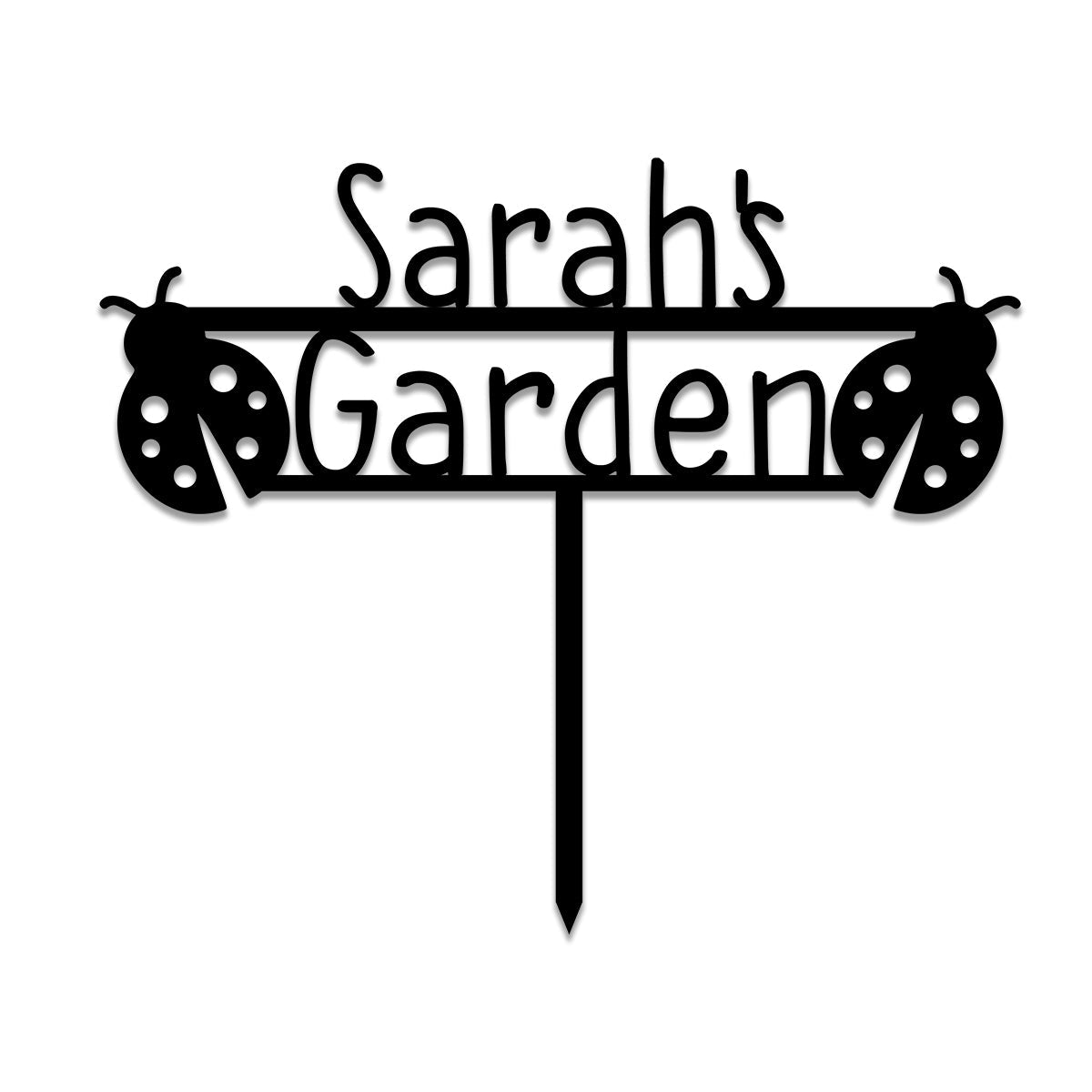 Ladybug Metal Garden Sign, Custom Garden Stake, Home Decor, Wedding Art Gift For Her, Gardening Lovers