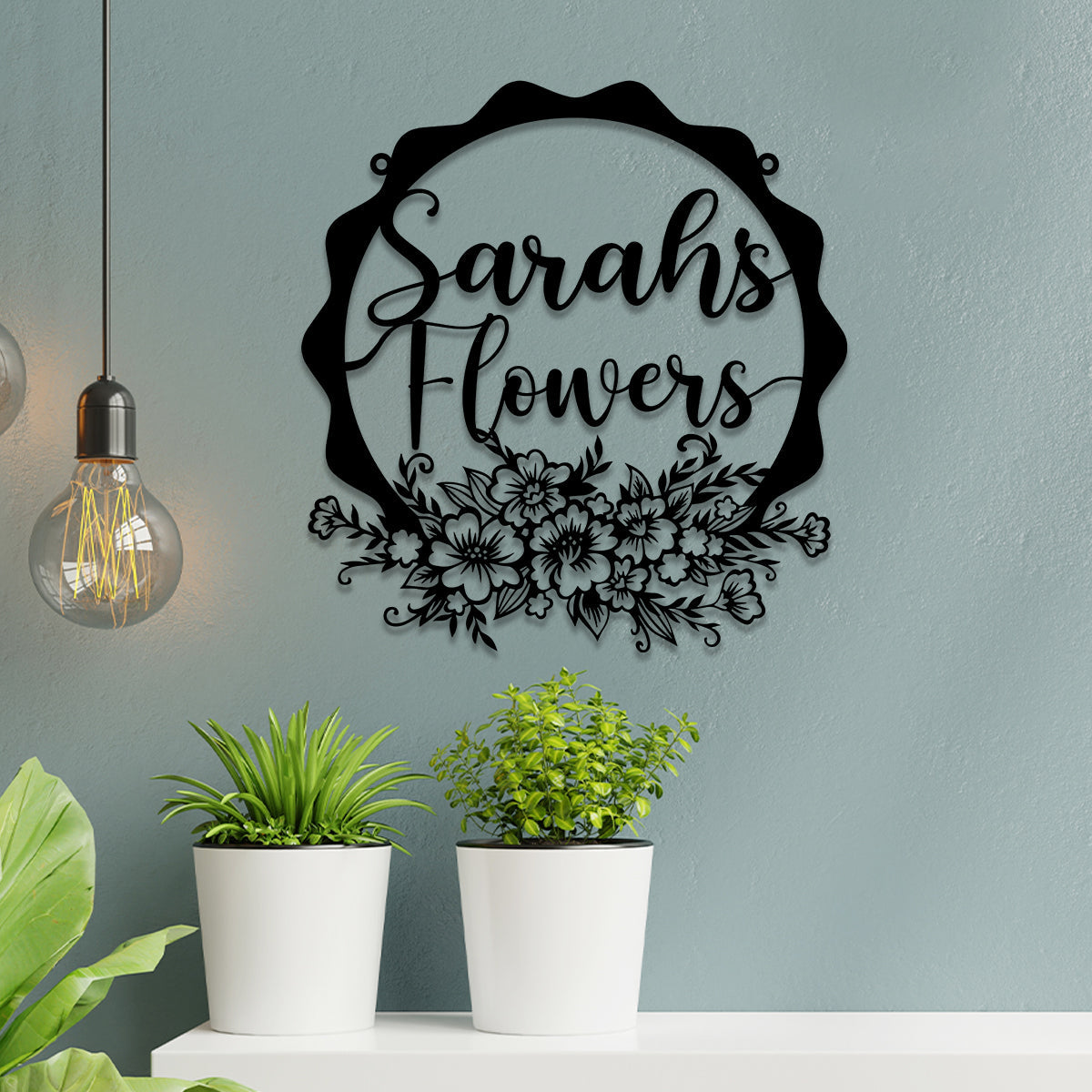 Personalized Flowers Metal Garden Sign, Garden Stake, Home Decor, Wedding Art Gift For Her, Gardening Lovers