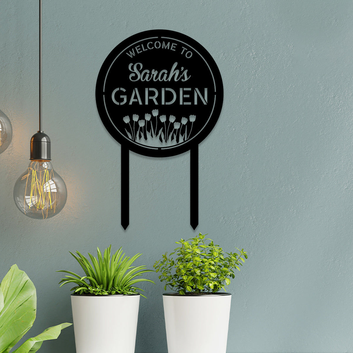 Personalized Metal Garden Sign, Outdoor Garden Stake, Anniversary Art Gift For Her, Gardening Lovers