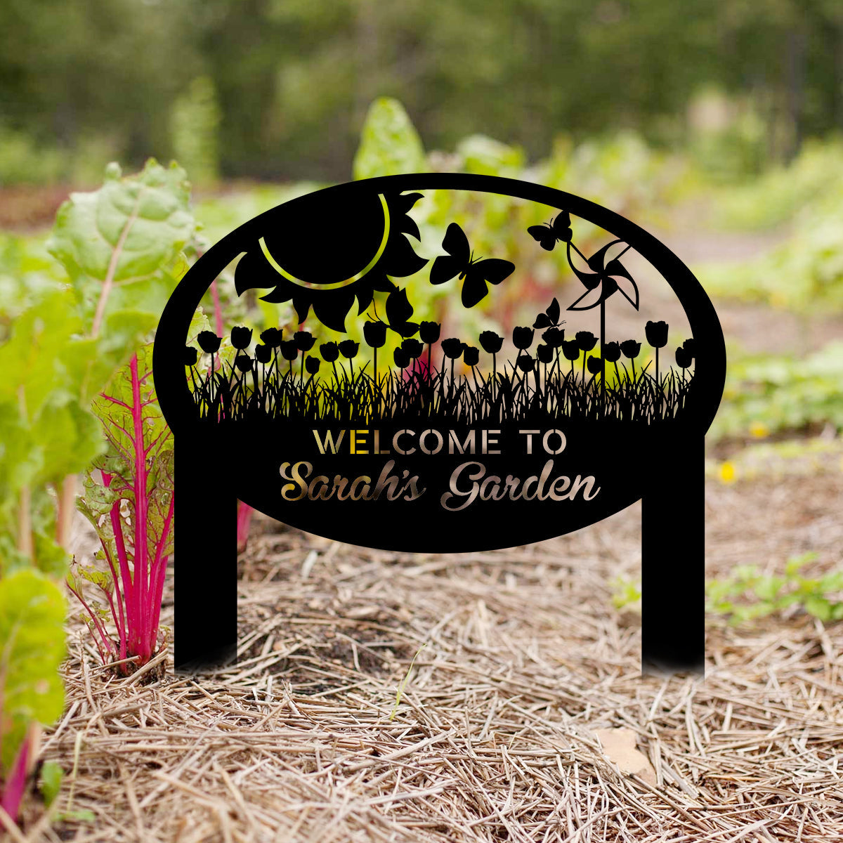 Personalized Metal Garden Sign, Outdoor Garden Stake, Home Decor