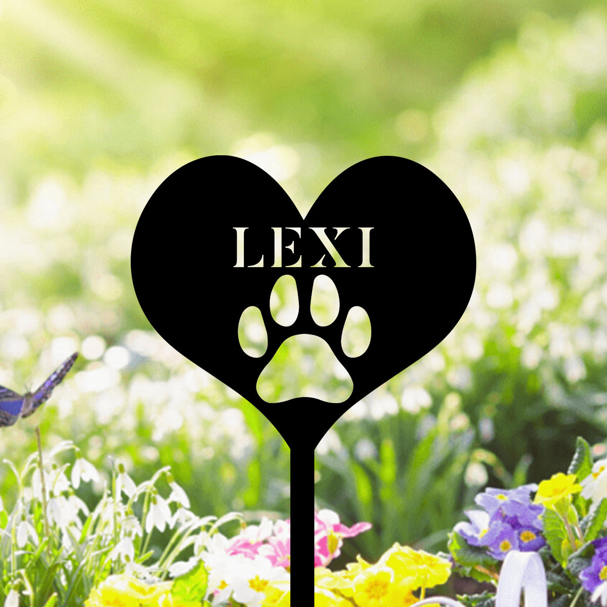 Personalized Heart Dog Paw Metal Sign