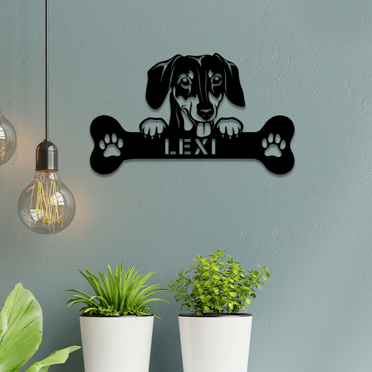 Personalized Dog Metal Sign, Custom Pet Housewarming Metal Art Wall Decor