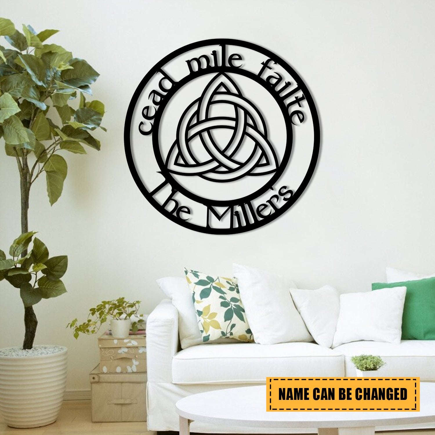 Personalized Trinity Cead Mile Failte Irish Celtic Knot Metal Art ...