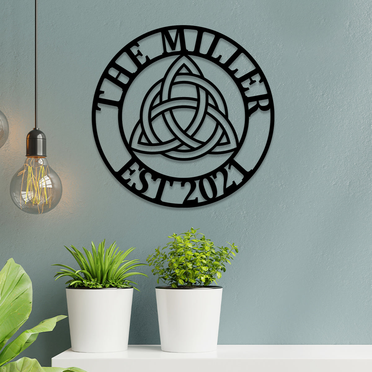 Personalized Triquetra Trinity Irish Celtic Knot Metal Sign