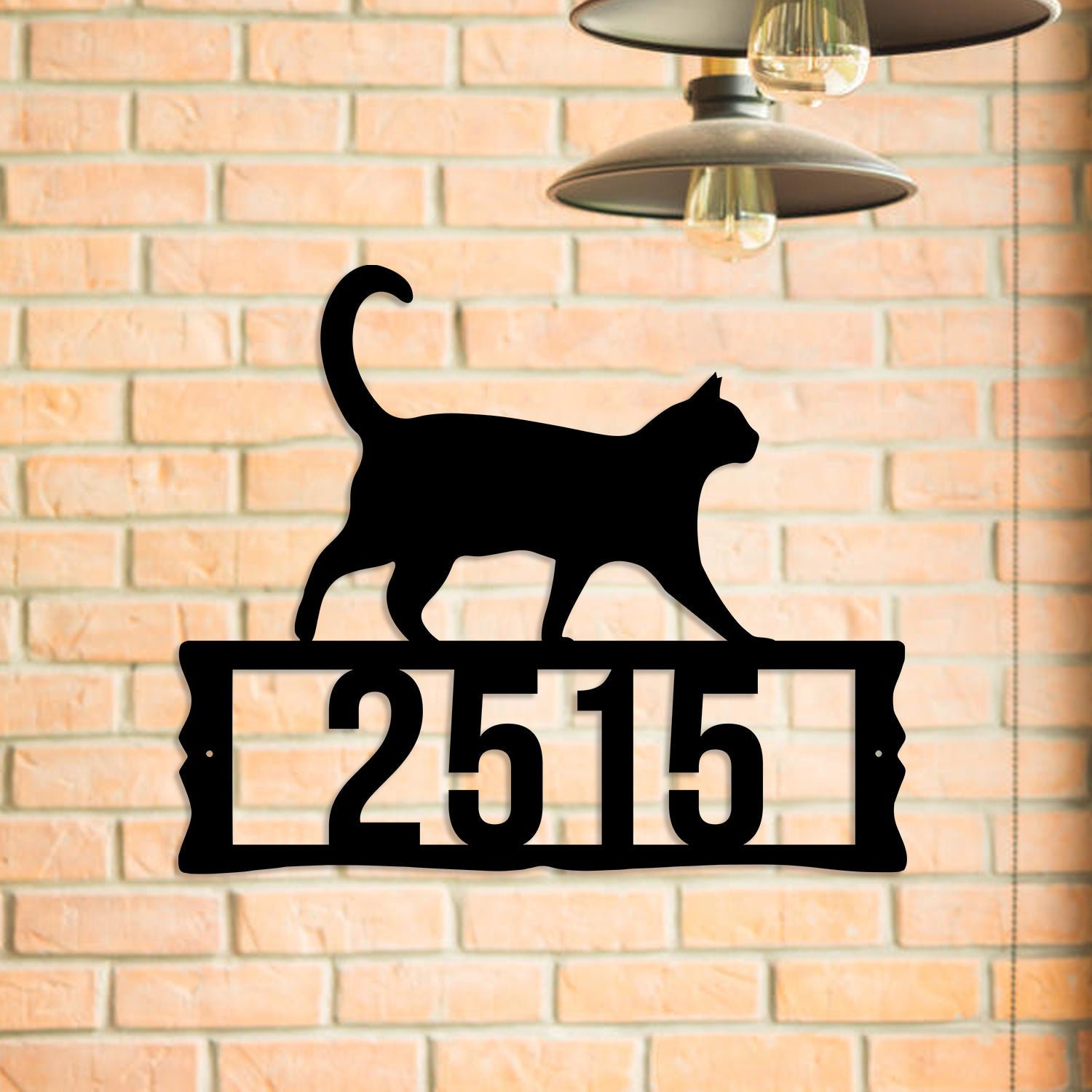 Personalized Address Cat Metal Sign, Wedding, Anniversary Gift For Cat Lovers