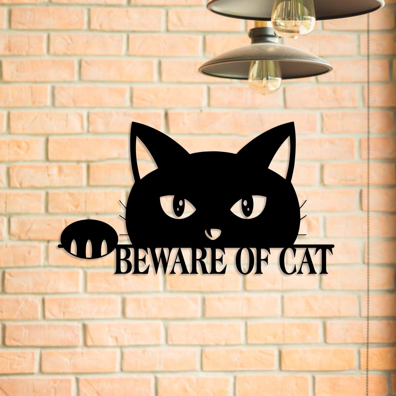 Personalized Beware Of Cat Funny Metal Sign, Custom Pet Metal Art, Wall Decor