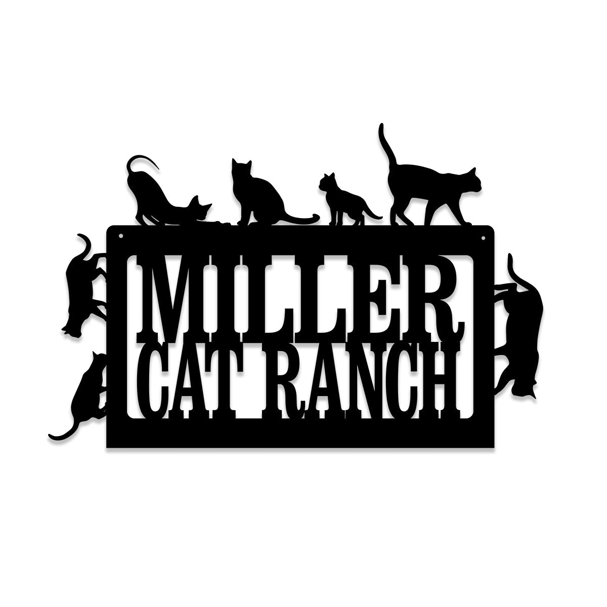 Personalized Cat Ranch Metal Sign, Custom Pet Housewarming