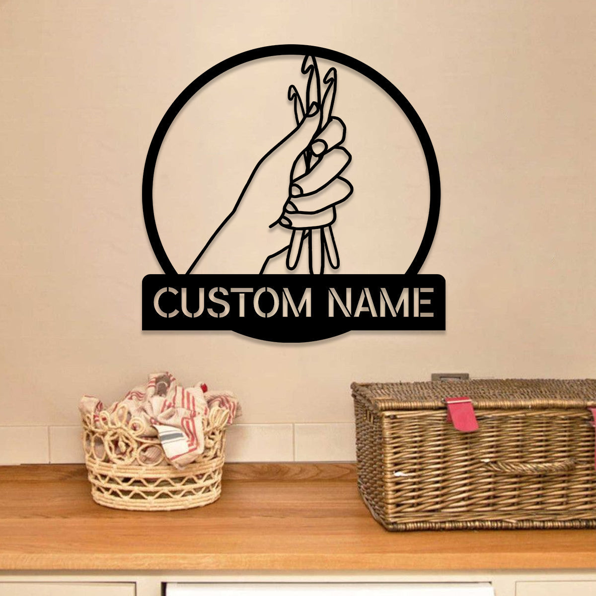 Personalized Crochet Knitting Metal Sign, Wedding, Anniversary Gift For Her, Mother, Grandma