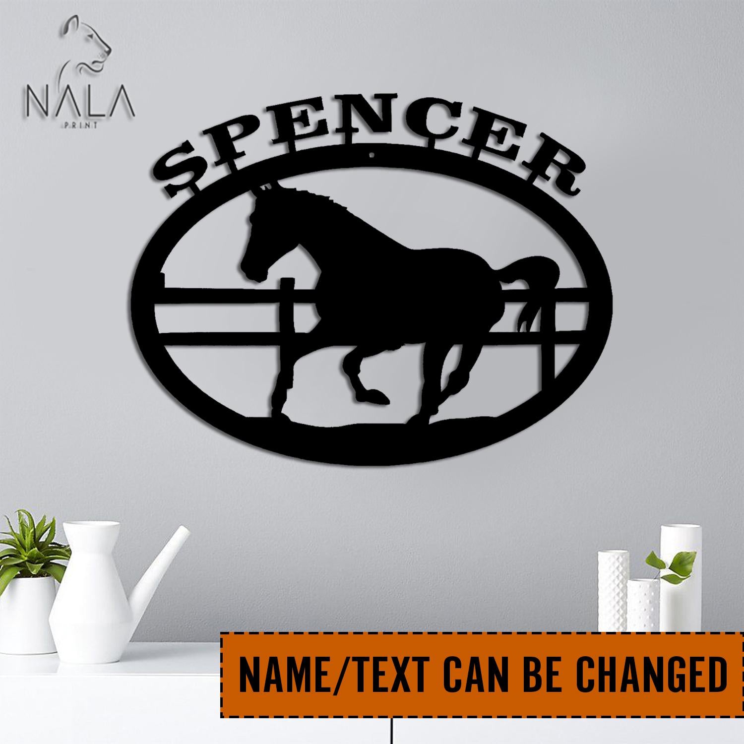 Personalized Horse Wall Hanging, Outdoor Metal Art Decor, Horse Wall Art For Horse Lovers
