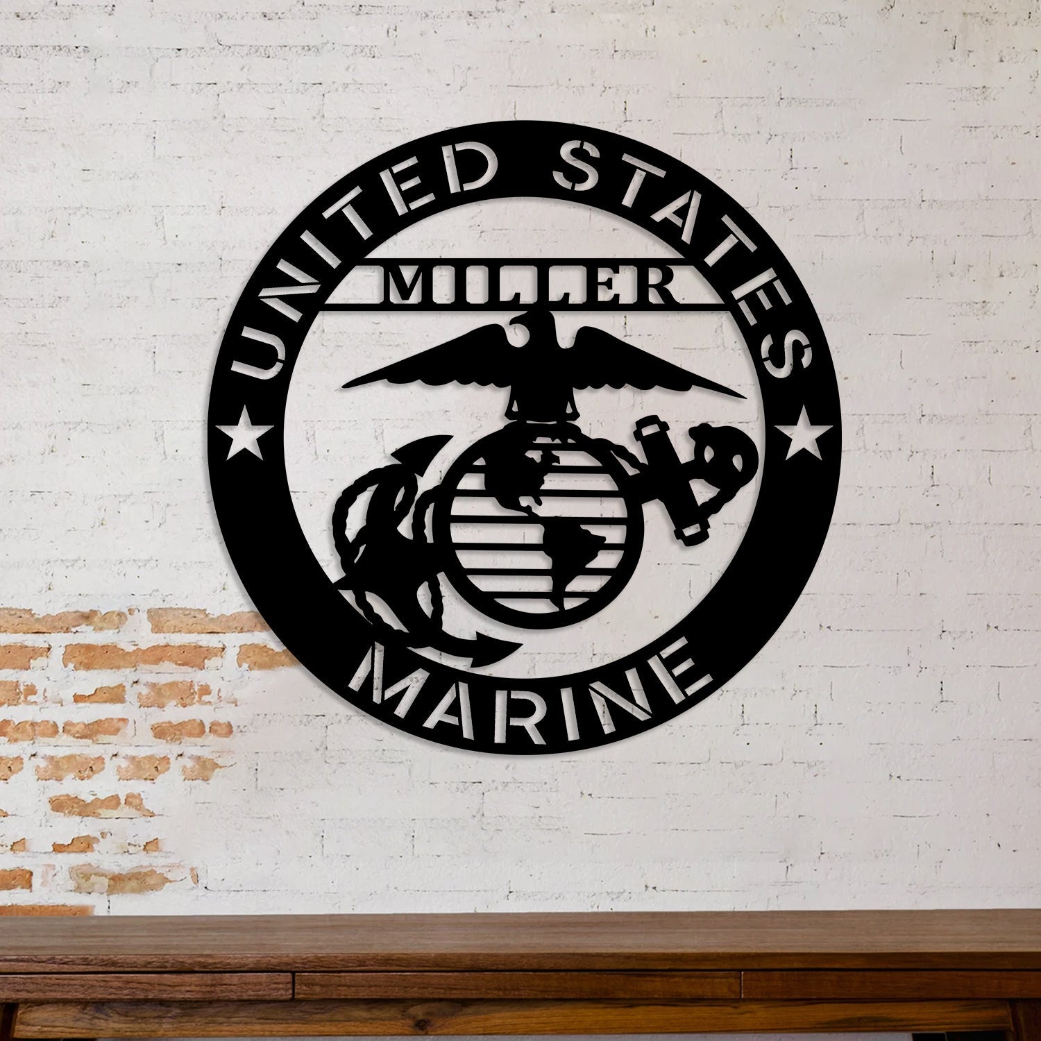 Personalized Name Us Marine Veteran Metal Sign, Wall Decor, Veterans Day Gift