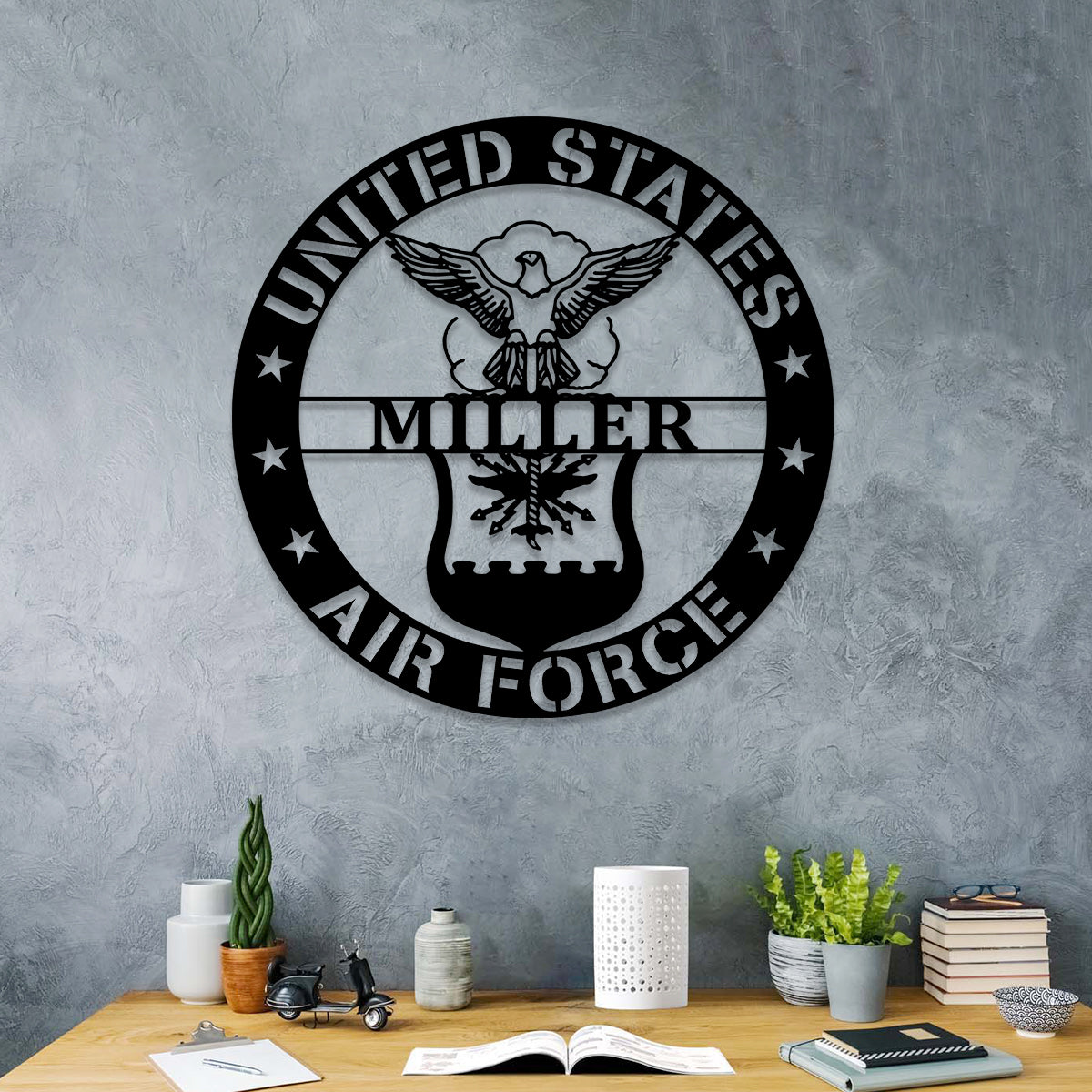 Personalized Name Us Air Force Veteran Metal Sign, Custom Military Metal Art