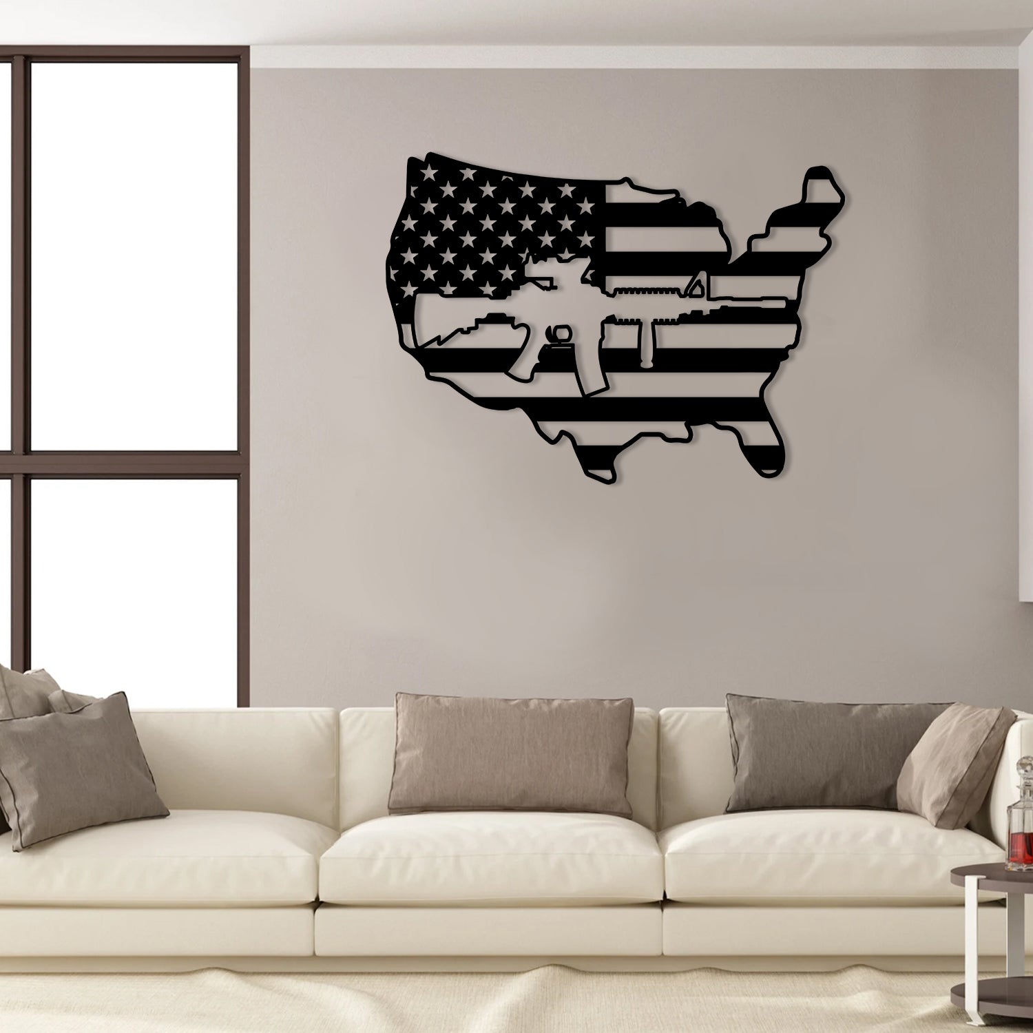 Ar-15 Gun American Flag Veteran Metal Sign | Nalaprint