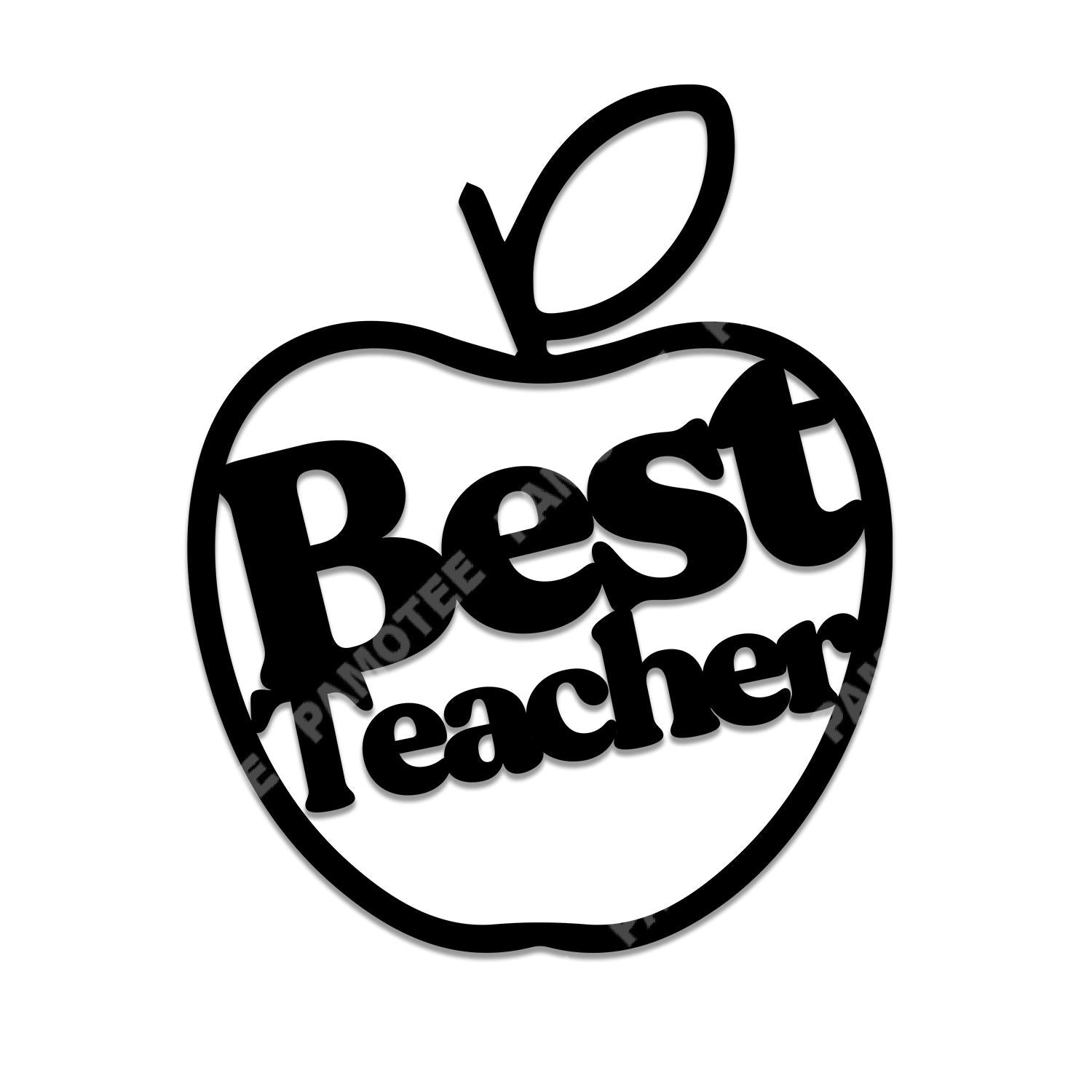 Custom Text Best Teacher Apple Metal Sign, Teacher Appreciation Wall Decor