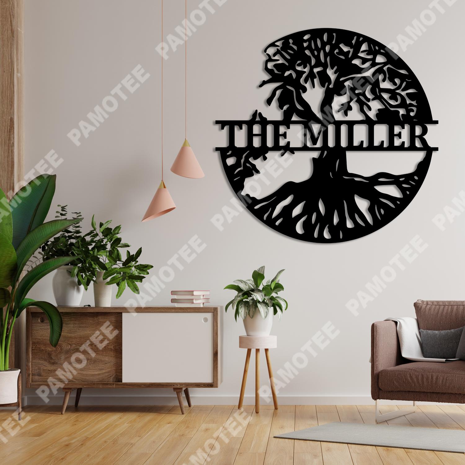 Customized Tree Of Life Metal Sign, Steel Anniversary Gift
