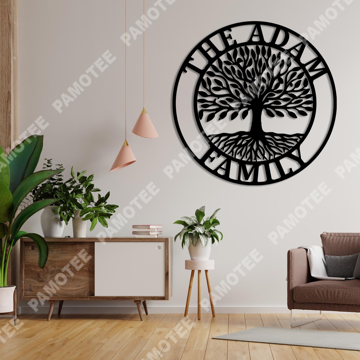 Custom Family Name Tree Of Life Metal Sign, Mother Nature Wall Decor