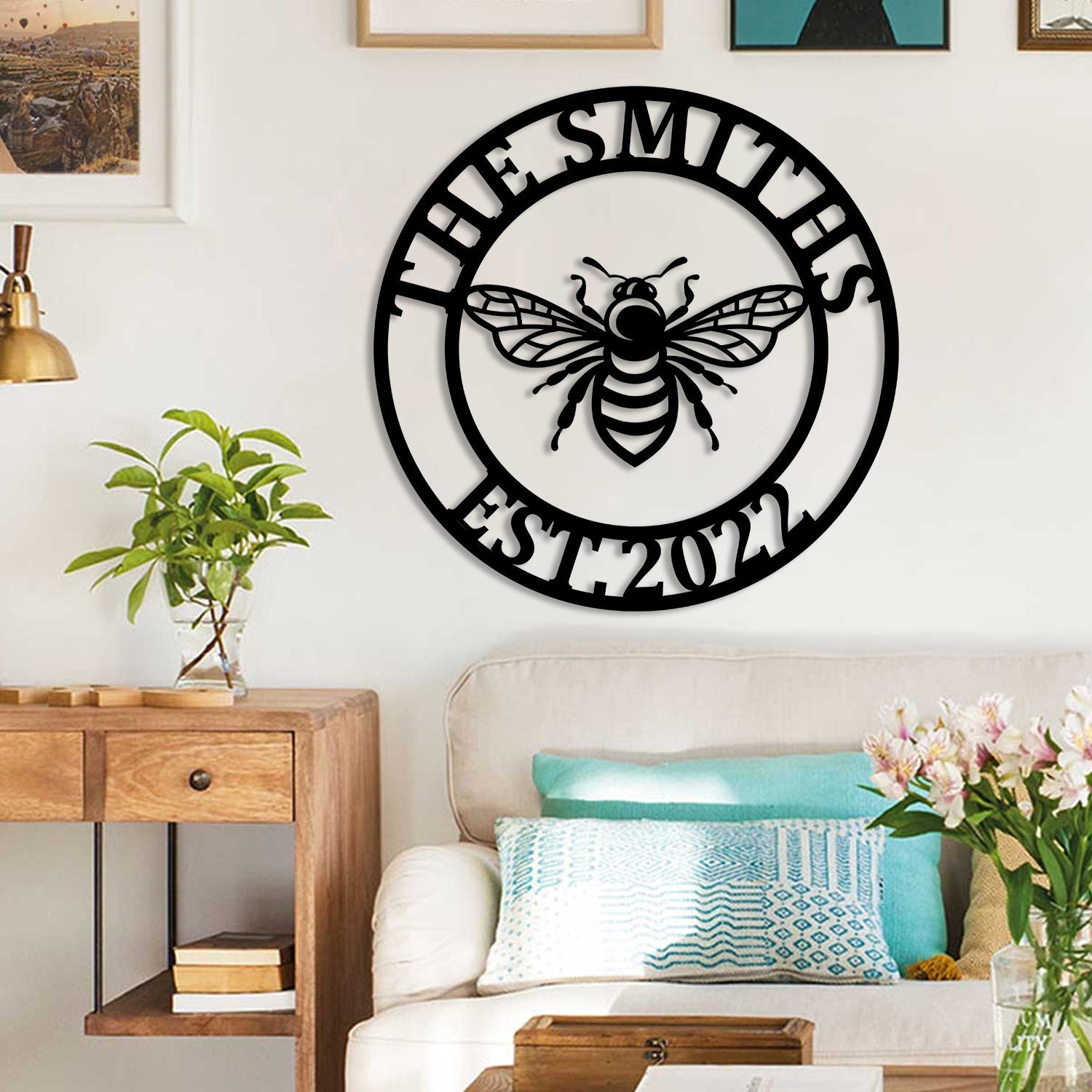 Customized Bee Metal Sign, Honey Steel Plaque