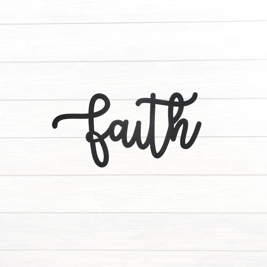 Cursive Faith Sign Art Wall Decor, Cut Wall Hanging, Home Decoration ...