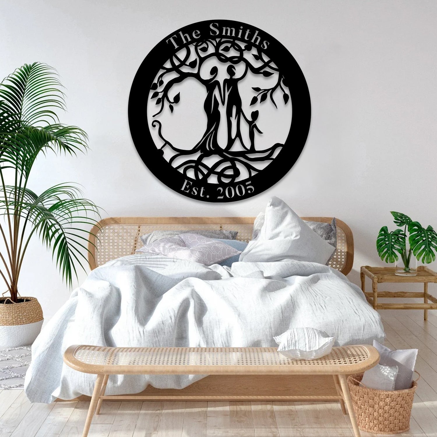 Personalized Family Tree Of Life Metal Art, Housewarming Anniversary Gift