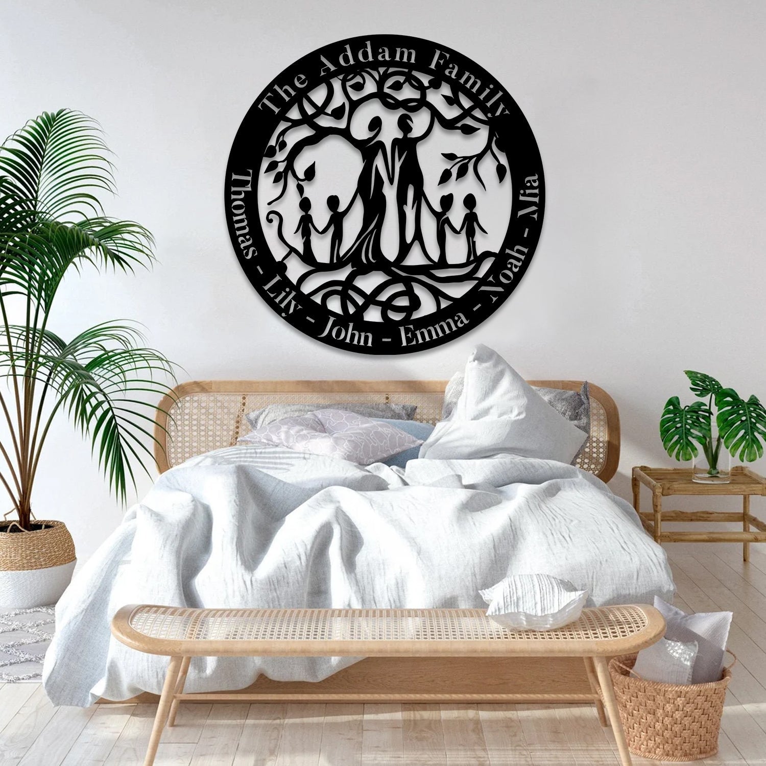 Custom Text Date Family Tree Of Life Metal Art, Mother Nature Wall Decor