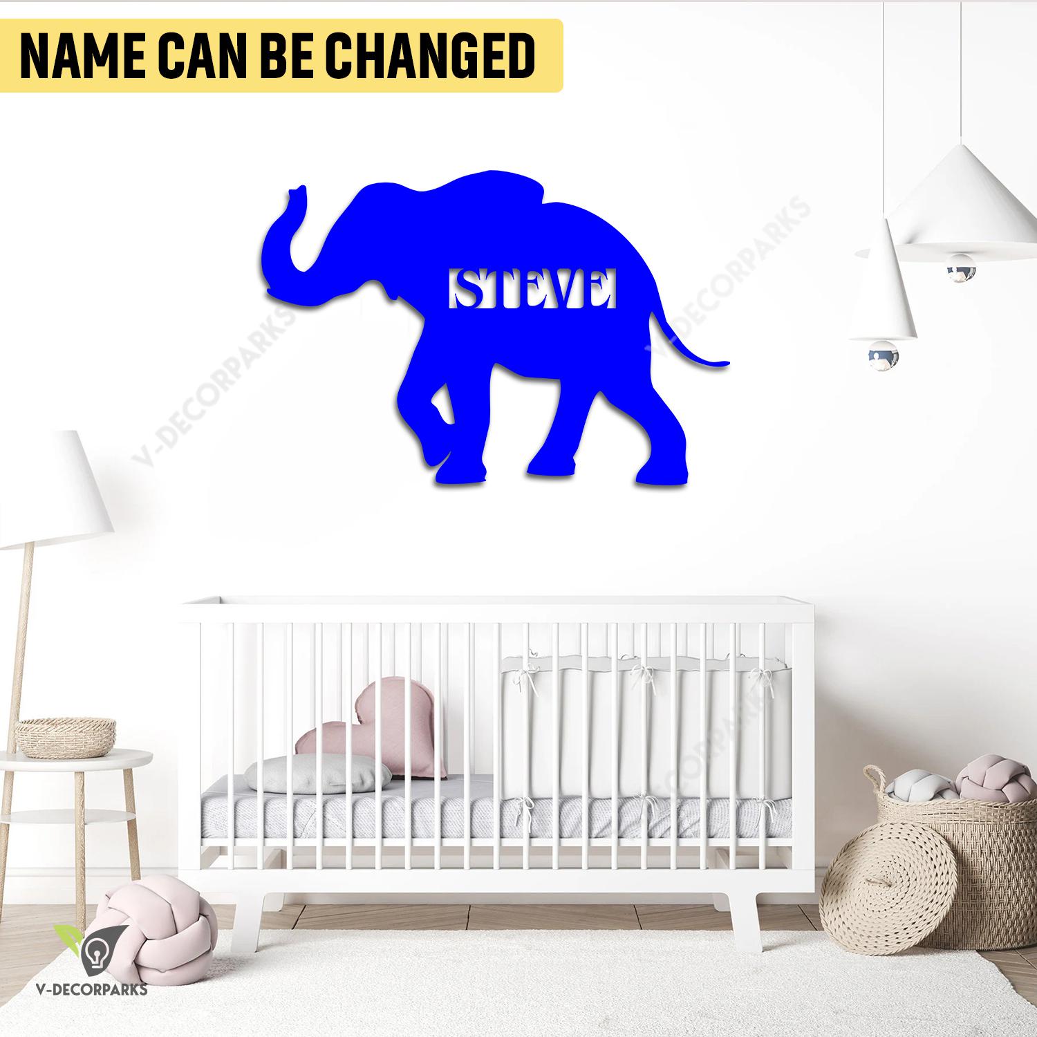 Custom Elephant, Safari Animal Metal Sign, Elephant, Safari, Africa Decorative Decor For Baby