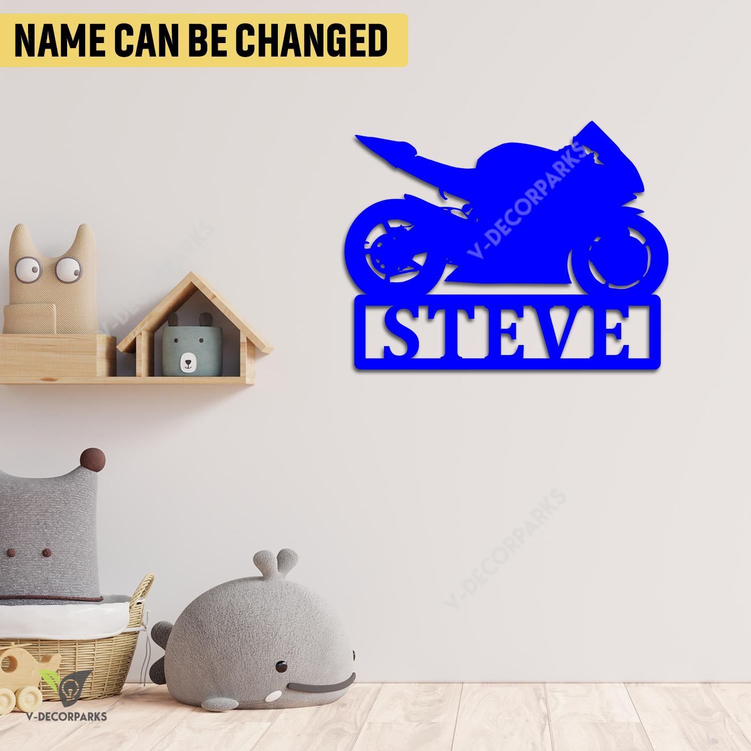 Custom Motorcycle Hobby Metal Art, Motorbike Indoor Wall Hanging For Kid