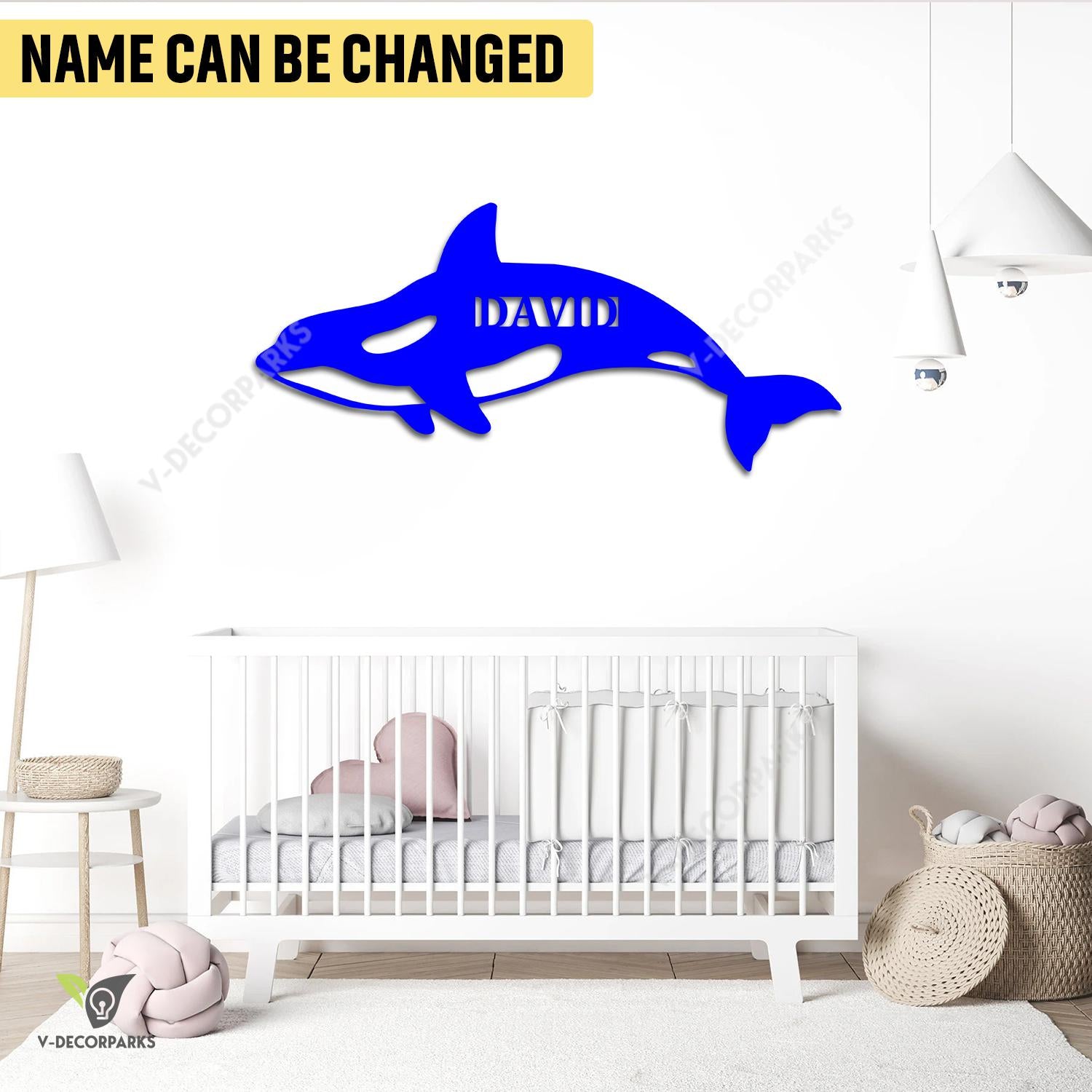 Personalized Orca, Killer Whale Metal Wall Art, Orca, Killer Whale Sea Christmas Gift For Kids