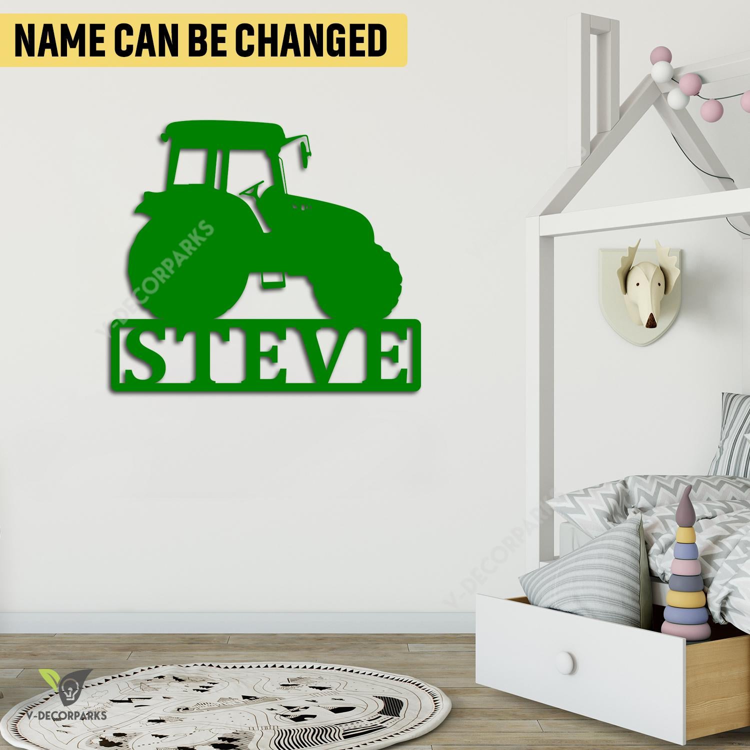 Custom Colored Tractor Metal Sign, Tractor, Farm, Farmer Inner Decor For Boys