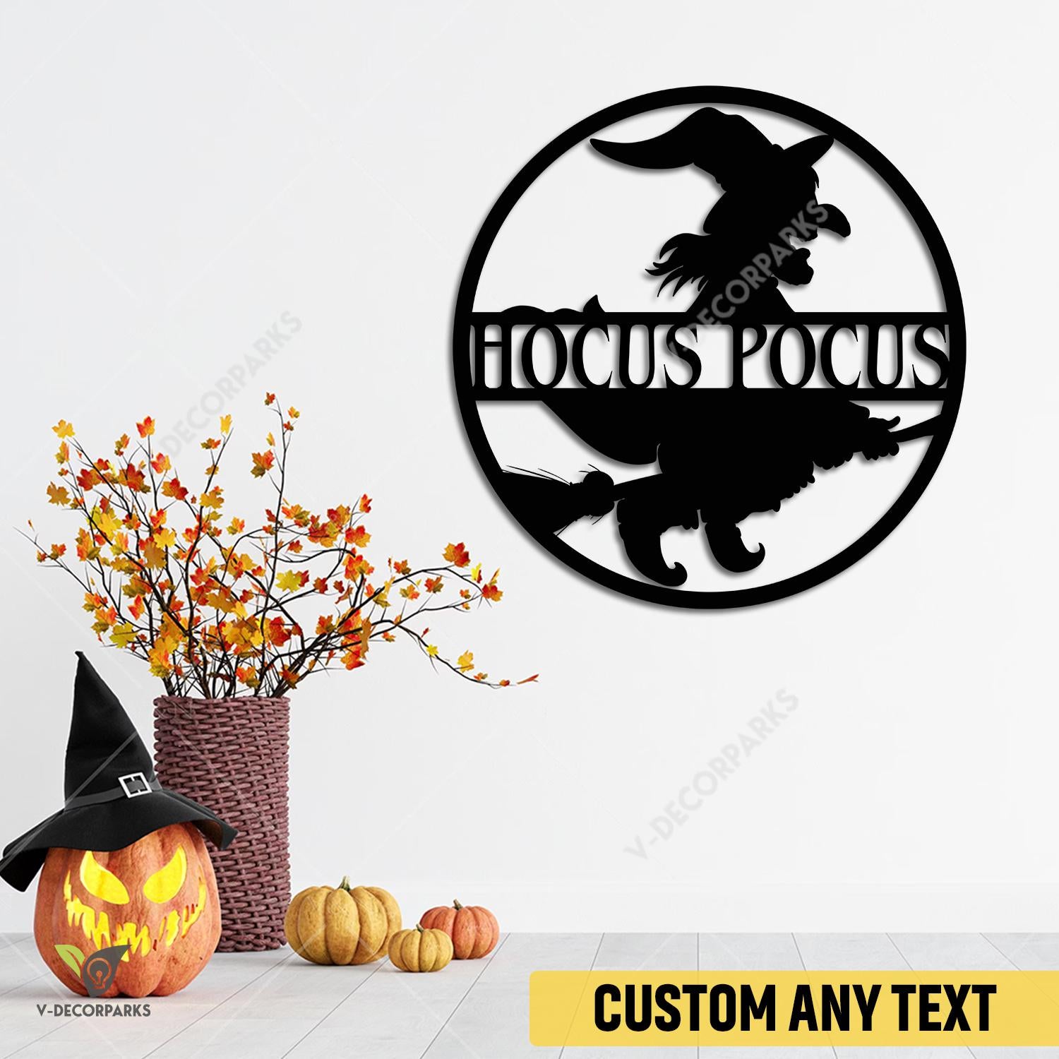 Custom Flying Witch Metal Art, Witch Halloween Laser Cut Accent