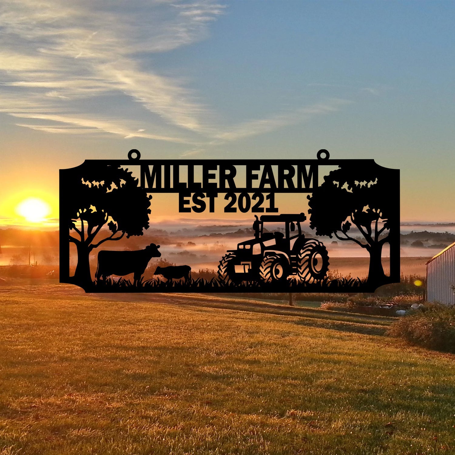 Custom Farm Name Metal Sign, Weather Proof Farmhouse Art