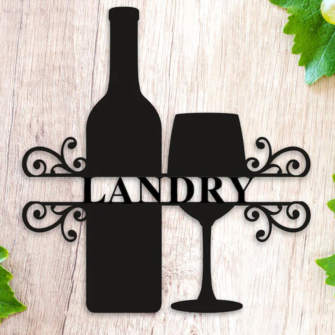 Customized Name Metal Wall Art, Wine Dinning Vintage Metal Sign ...