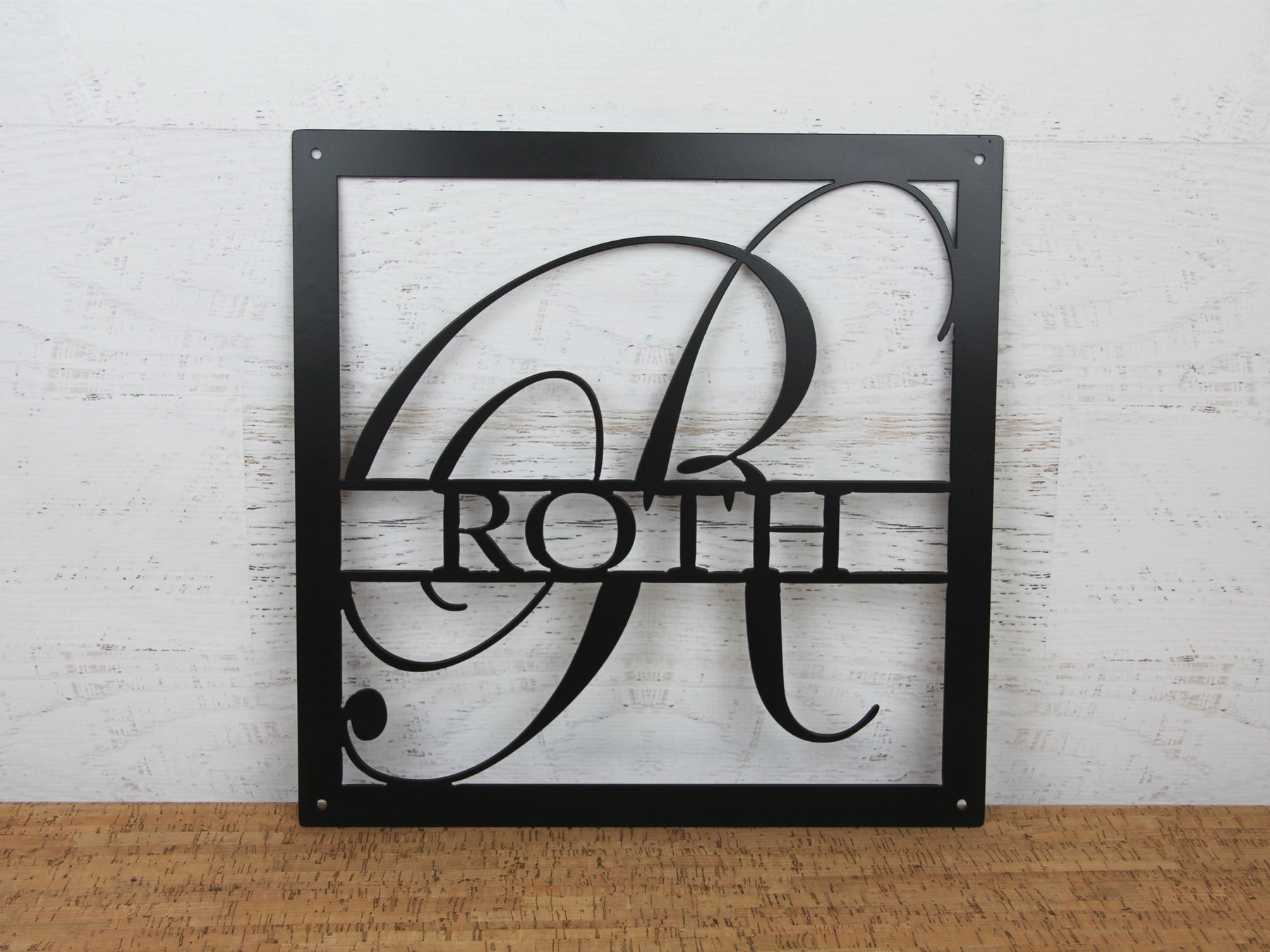 Personalized Elegant Monogram Square Custom Family Name Metal Sign ...