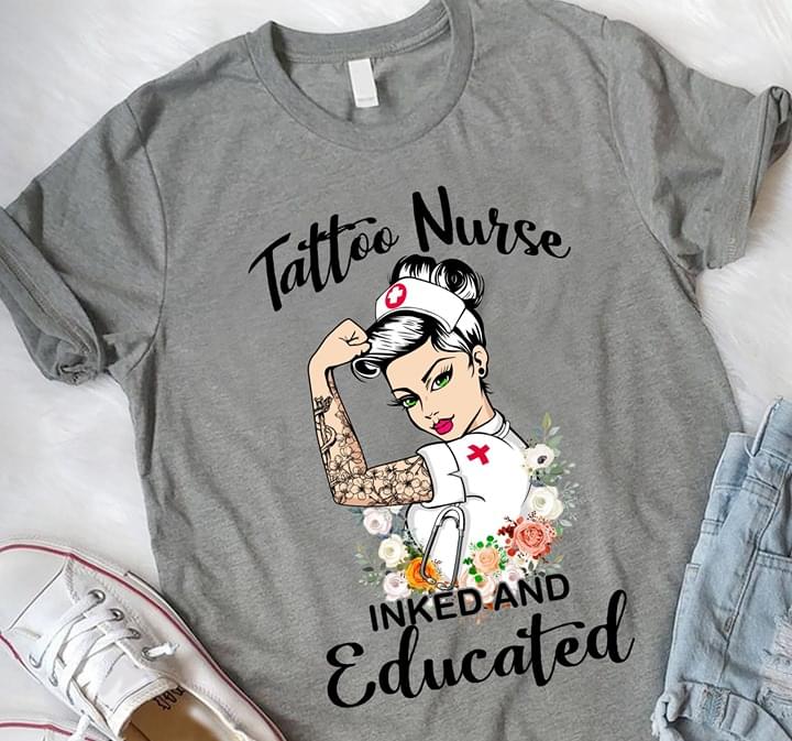 Tattoo Nurse Inked And Educated Plus Size Up To 5xl Plus Size