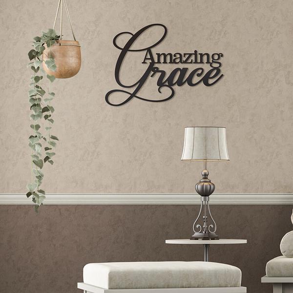 Amazing Grace Wall Art, Cut Metal Sign, Metal Wall Art, Metal House ...