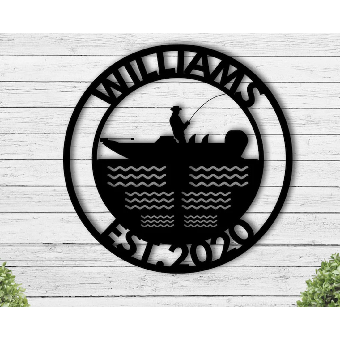 Customized Name Metal Wall Art, Fishing Vintage Metal Sign Chilling