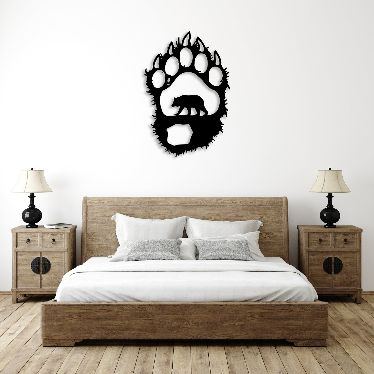 Bear Paw Metal Wall Art, Home Decor, Cut Metal Nalaprint