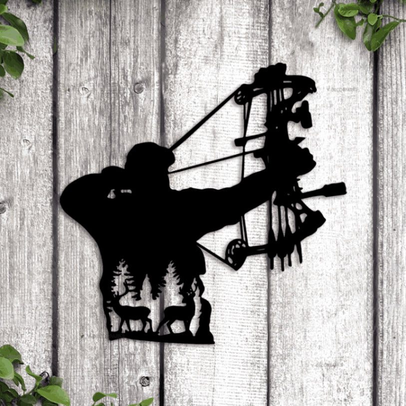 Bow Hunting Metal Wall Art With Led Lights, Bow Hunting Sign, Hunting
