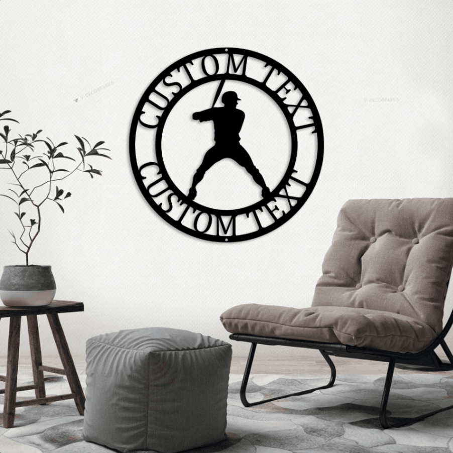 Customized Baseball Bat Led Lights, Wall Art Decor Sports Room Wall Art ...