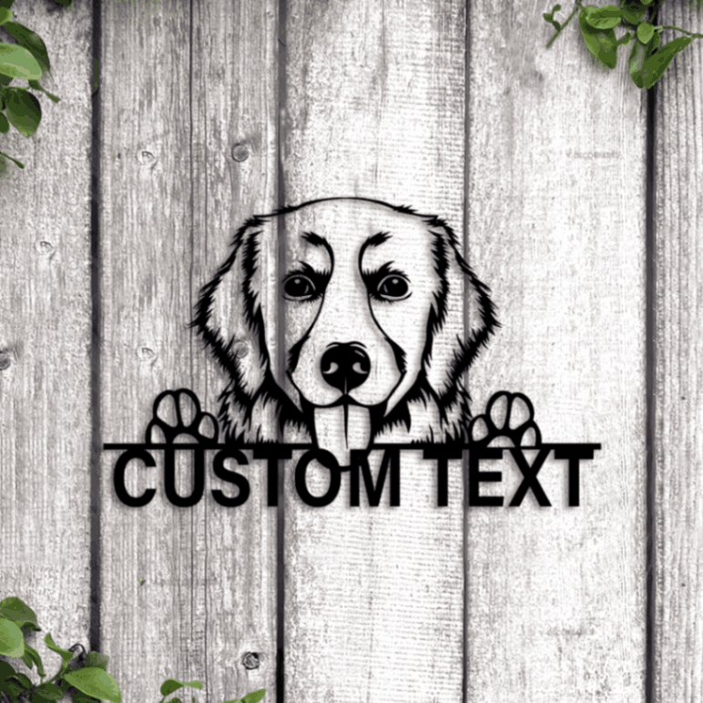 Custom Golden Retriever Wall Art Led Lights, Retriever Metal Wall Art