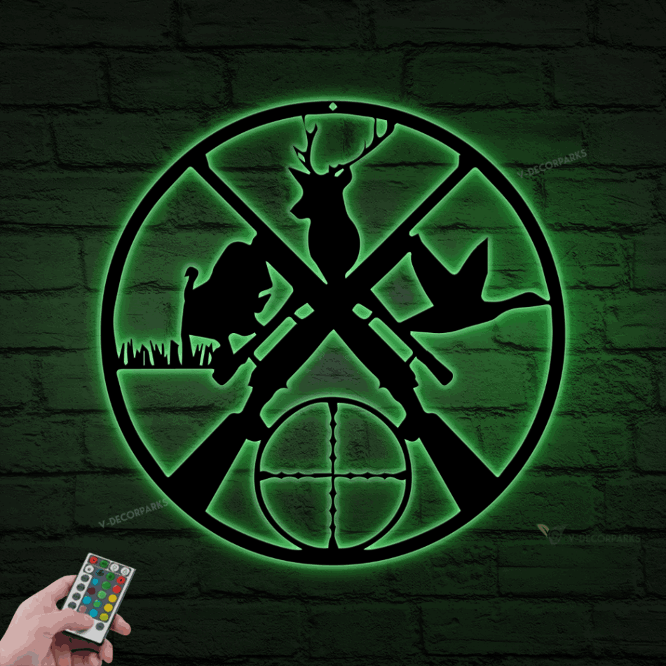 Custom Hunting Metal Sign With Led Lights, Personalized Metal Sign ...