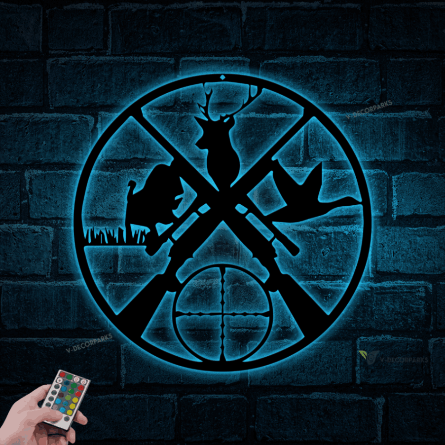 Custom Hunting Metal Sign With Led Lights, Personalized Metal Sign ...