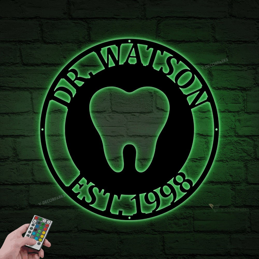 Dentist Office Wall Decor With Led Lights, Dentist Gift, Dental Office