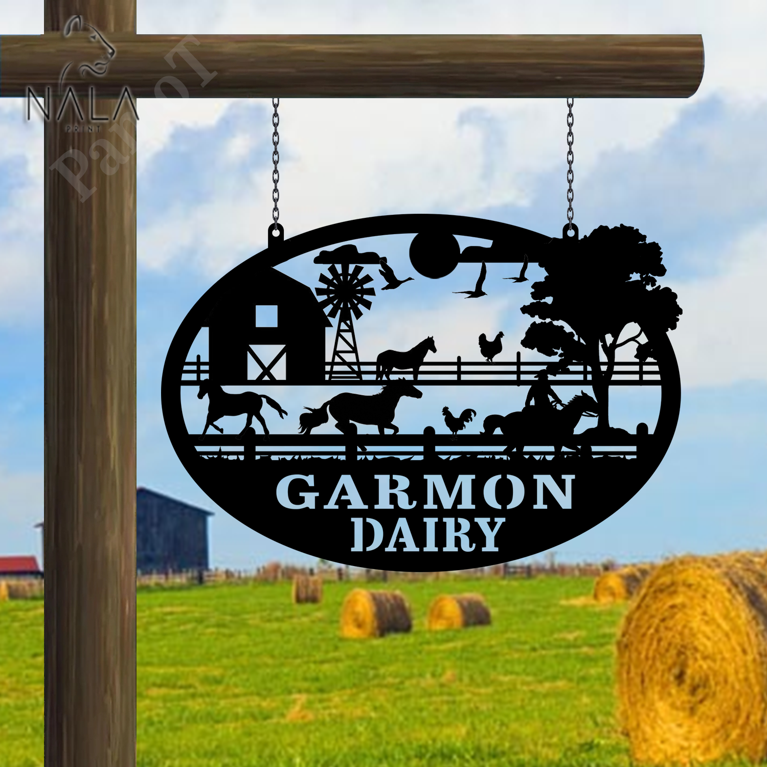 Personalized Garden Horse Farm Metal Sign, Custom Garden Art Decor