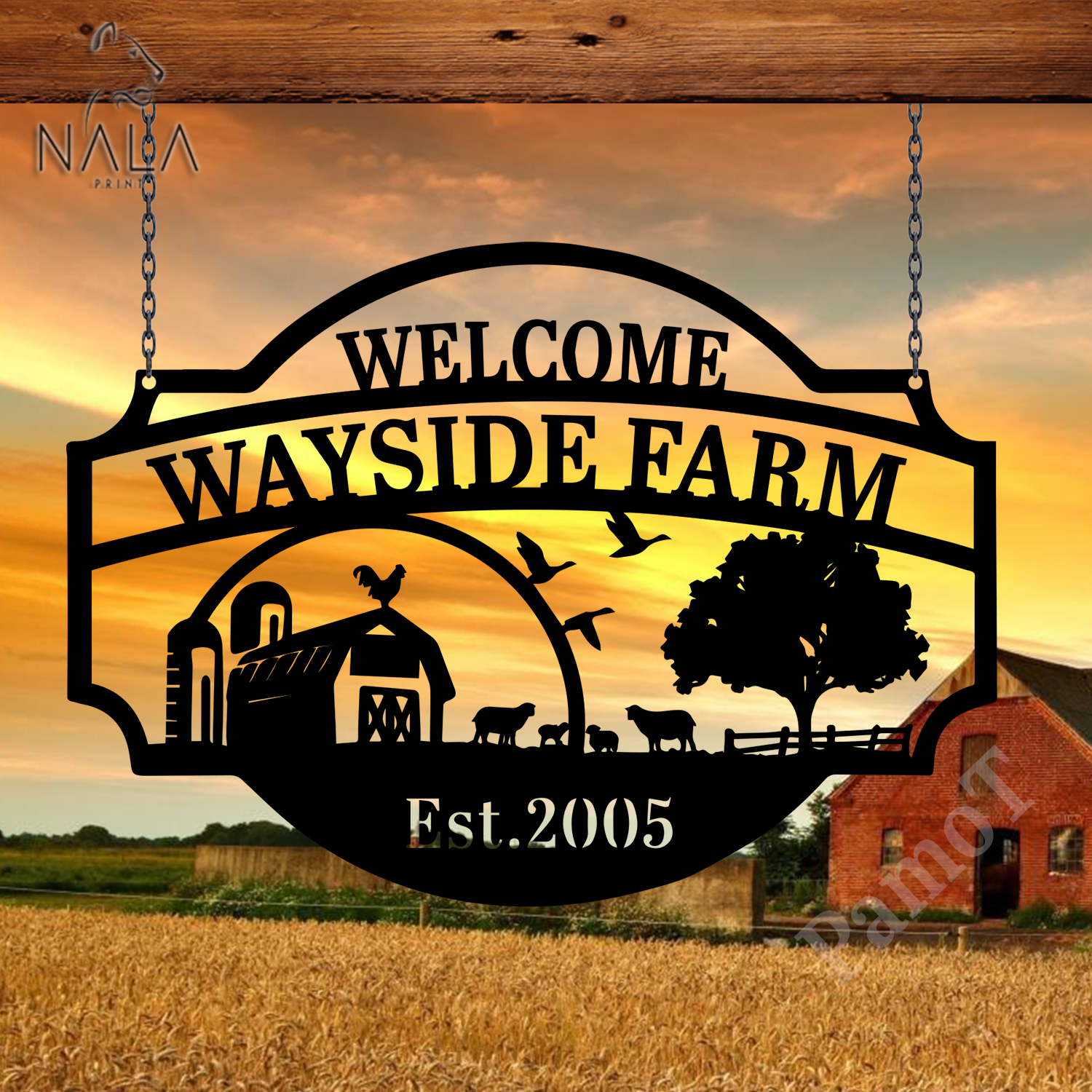 Personalized Small Farm Metal Sign, Custom Welcome Farm Metal Art ...