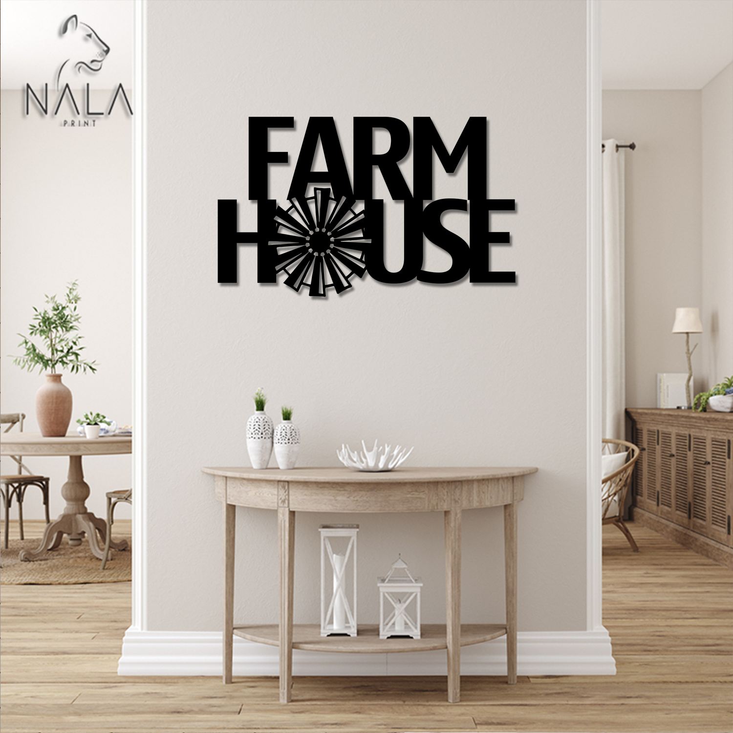 Farm House Windmill Metal Sign, Metal Wall Hangings, Farm House Metal