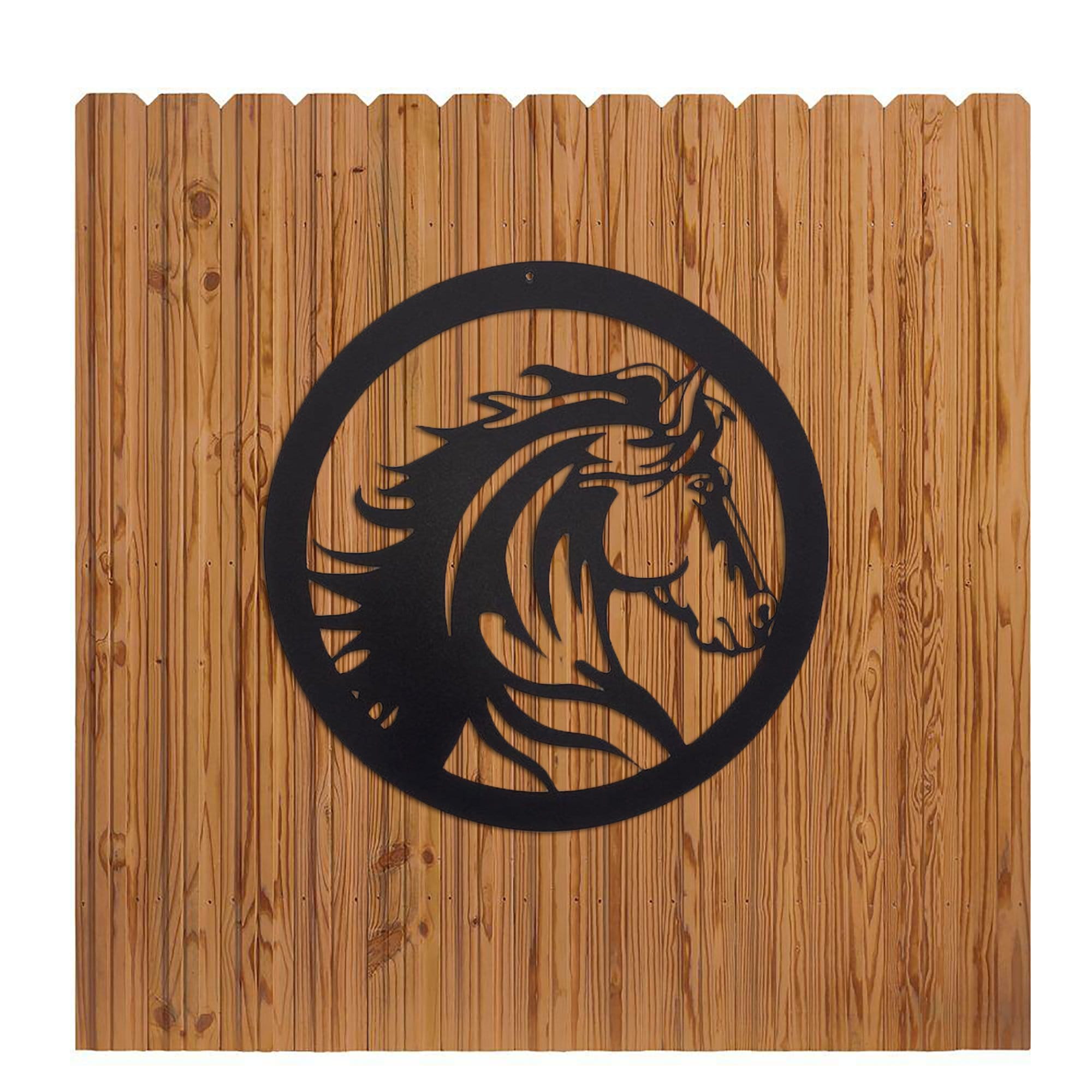 Elegant Horse Head Gate Entrance Metal Sign Wall Decor, Metal Sign Outdoor Nalaprint