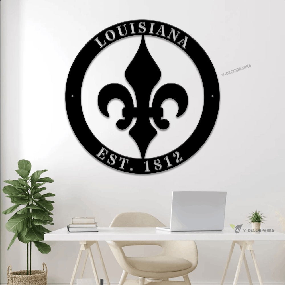 Fleur De Lis Sign With Led Lights, Personalized Sign, Fleur De