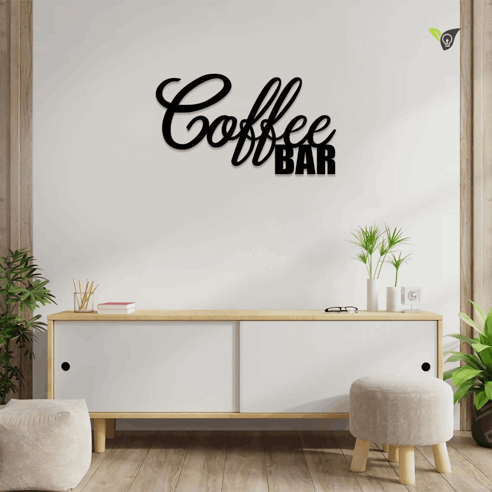 Coffee Bar Metal Wall Art With Led Light, Coffee Wall Decor, Metal Wall 