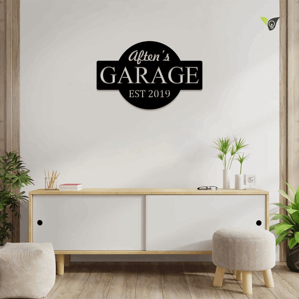 Personalized Garage Metal Art With Led Lights, Garage Wall Decor, Metal Wall Decor, Garage Decor