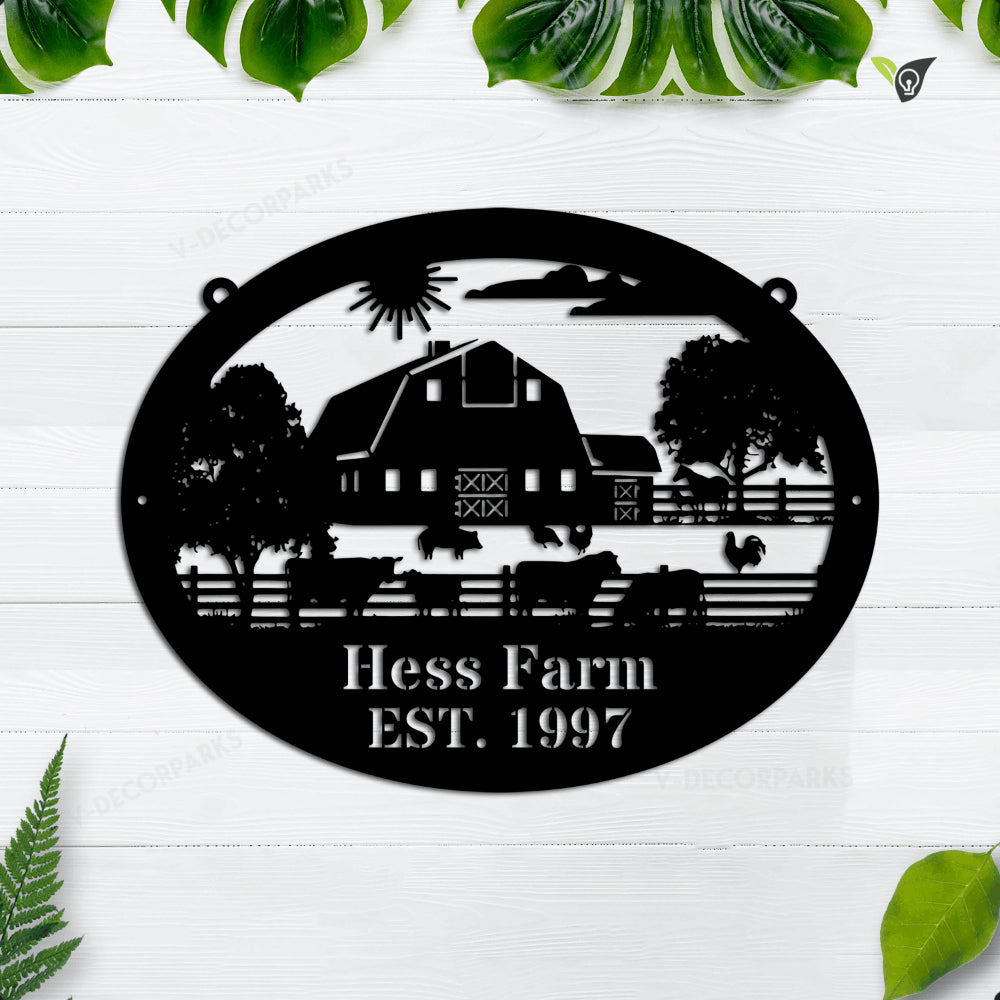 Custom Metal Farm Sign, Cattle Ranch, Barn Sign, Farmhouse Decor ...