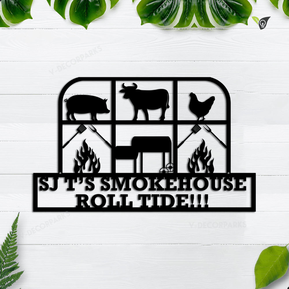 Personalized Metal Bbq Sign, Fire, Outdoor Sign, Bbq Grill Sign